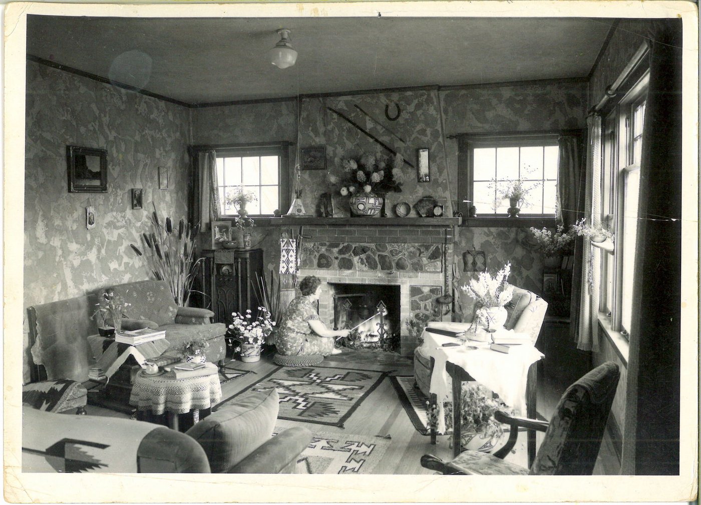 The teepee displayed on the Vaught family mantel